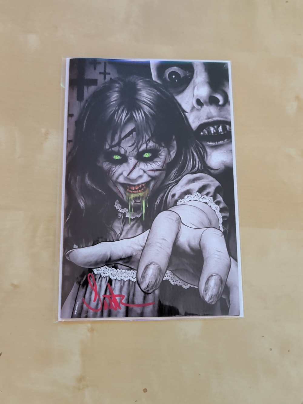Surtur The Exorcist 2 Cover LEATHER ART BOOK COVER NM LTD 10  SIGNED WITH COA